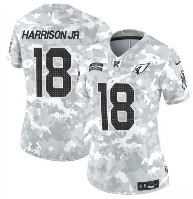 Womens Arizona Cardinals #18 Marvin Harrison Jr. 2024 F.U.S.E Arctic Camo Salute To Service Limited Stitched Jersey Dzhi